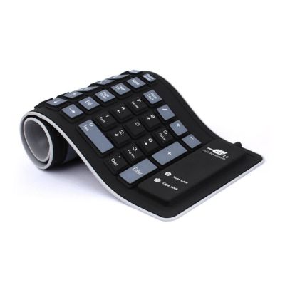 New Portable Silent Foldable Silicone Keyboard USB Wired Flexible Soft Waterproof Roll Up Silica Gel Keyboard for PC Laptop