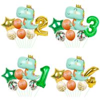 (TEX)Large Dinosaur Birthday Decoration Foil Balloons Baby Boy dinosaur balloon Birthdays baloon Jungle Party Decorations Kid Globos