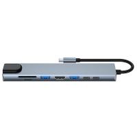 USB C Dock Type-C Thunderbolt 3 To 4K HDMI-compatible TFSD USB RJ45 Ethernet Lan PD Charging 8-Port Hub Splitter For Macbook USB Hubs