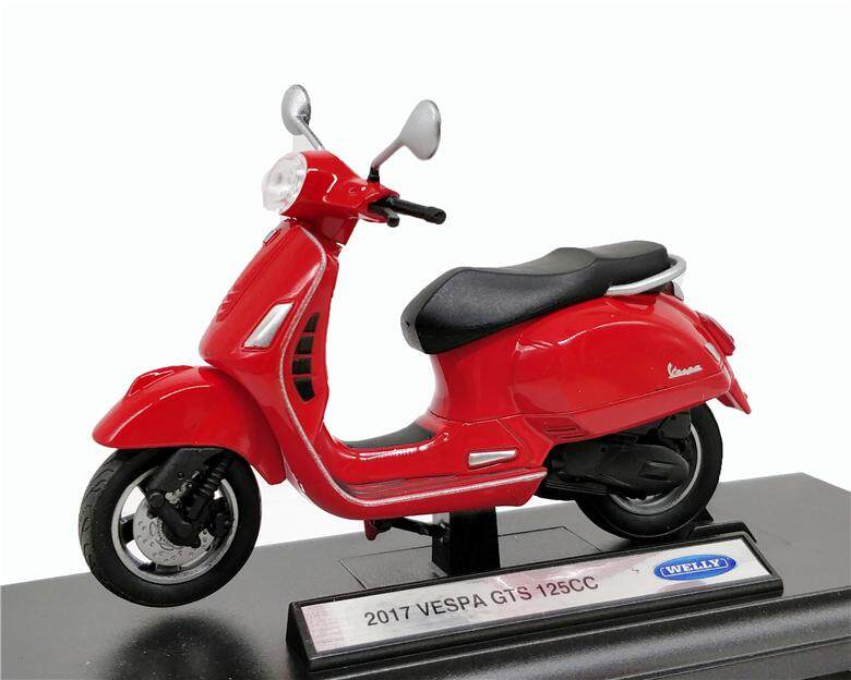 1:18 Welly 2017 Vespa GTS 125CC Motorcycle Scooter Model White Green or Black 