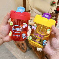 Hourser 330ml Mini Ton Ton Cup Children Student Plastic Cup Portable Straw Cup Cute Big Belly Water Cup