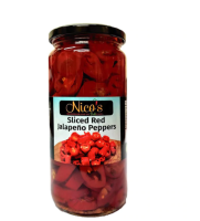 ?Hot Sale? (x1) NICOS SLICED RED JALAPENO PEPPERS 480g