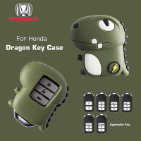 Cute Dragon Car Key Case For Honda Vezel City Civic BR-V HR-VCRV Pilot Accord Jazz Jade Crider Odyssey Accessories Lady Gift