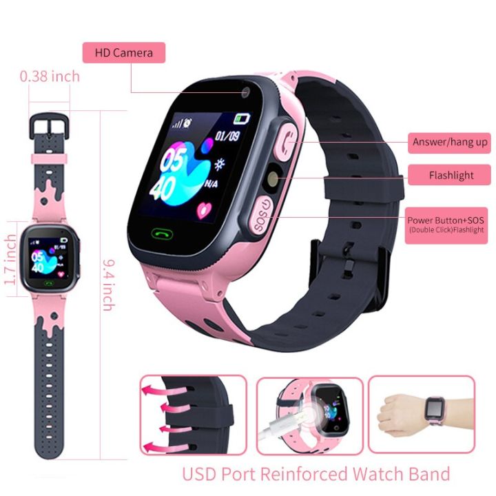 2023สมาร์ทวอท์ชใหม่สำหรับเด็ก-gps-sos-กันน้ำ-smartwatch-c-ซิมการ์ดสถานที่ตั้งเครื่องติดตามเด็กดีที่สุด