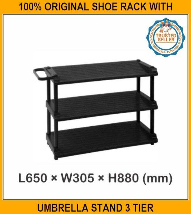 100 ORIGINAL Shoe Rack With Umbrella Stand 3 Tier Twins Dolphin Plastic Lazada