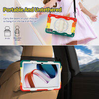 LENOTOPGOODS เคสขาตั้งซิลิโคนมือจับหมุนได้360สำหรับ Redmi Pad 10.6อุปกรณ์สวมครอบพร้อมสายคล้องไหล่ป้องกันเด็กกันกระแทก + ปากกา