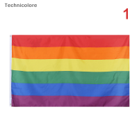 Technicolore ธงสีรุ้ง aerlxemrbrae ธง150X90CM แบนเนอร์68D โพลีเอสเตอร์ LGBT เกย์คืบหน้าความภาคภูมิใจธงสีรุ้ง