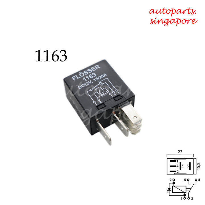 Flosser Automotive Micro Relay with resistor diode 5 pin 12V Lazada