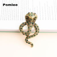 Pomlee New Rhinestone Cobra Brooch Women And Men Unisex 3 Colors Snake Brooches Animal Pin Winter Design Jewelry Good Gift