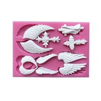 Easter Cross And Angel Wings Silicone Fondant Mold For Cake Pop Decorating Cupcake Topper Cookie Soap Sugar Candle Making Tools Bread Cake  Cookie Acc