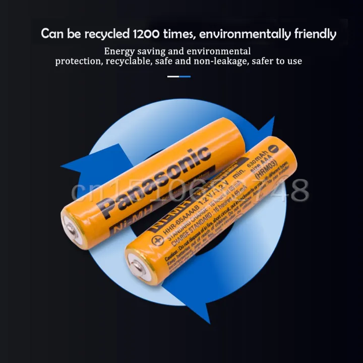 Battery Panasonic 1.2V Nimh nimh 630mAh AAA Rechargeable batteries For