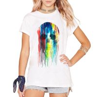 Dripping Skull Printed T-shirt Women Summer  Casual Top Tee Shirt comfortable white T Shirts