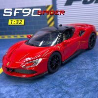 1:32 SF90 Spider Supercar Alloy Car Diecasts amp; Toy Vehicles Car Model Sound and light Pull back Car Toys For Kids Gifts
