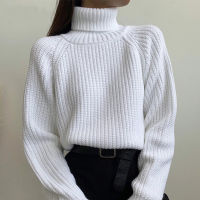 Cotton Casual Knitted Sweater Women Turtleneck Solid Color Long Sleeve Knit Jumper Autumn Winter Lady Fashion Warm Knitwear