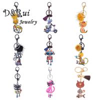 【YF】✒☌✠  Clearance Keychain Fashion Alloy Enamel Cartoon Tassels Chain Keyring Birthday for Kid Gifts