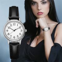 Luxury Watch For Women Easy To Read Arabic Numerals Simple-dial Quartz Wristwatches Ladies Leather Strap Digital Watches Reloj