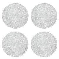 Round Placemats Restaurant Hollow PVC Decoration Meal Mat Anti-Hot Dining Table Line Mat Steak Plate Pad