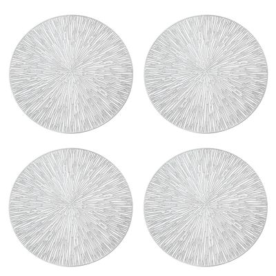 Round Placemats Restaurant Hollow PVC Decoration Meal Mat Anti-Hot Dining Table Line Mat Steak Plate Pad