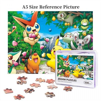 Pokémon Pokemon Pikachu, Snivy, Victini, Oshawott And Drilbur Wooden Jigsaw Puzzle 500 Pieces Educational Toy Painting Art Decor Decompression toys 500pcs