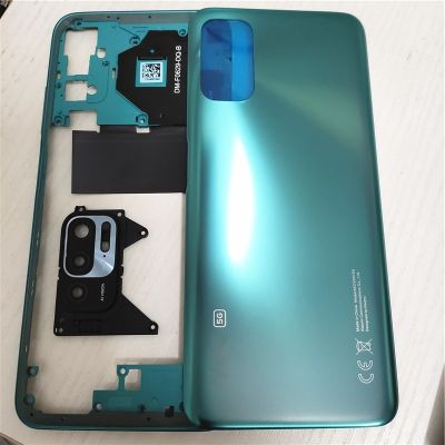 Battery Cover Rear Door Panel Housing Case For Xiaomi Redmi Note 10 5G Back Cover With Middle Frame Camera Frame Repair Parts