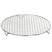 2X 304 Stainless Multipurpose Steel Round Grill Net with Foot Barbecue Rack Steam Baking Rack Camping Outdoor BBQ Meshes