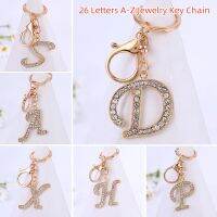 แฟชั่นคริสตัล Rhinestone ตัวอักษร Keyring ตัวอักษรเริ่มต้นพวงกุญแจ26ตัวอักษร A-Z เครื่องประดับ Key ผู้ถือกระเป๋าเครื่องประดับรถ Trinket