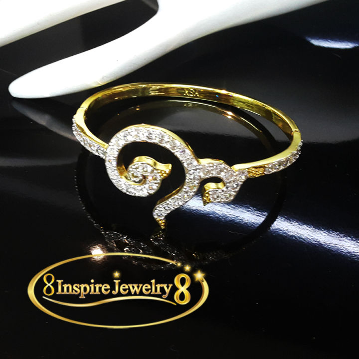 inspire-jewelry-กำไลฝังเพชรสวิส-งานจิวเวลลี่-แบบร้านเพชร-white-gold-plated-diamond-cloning