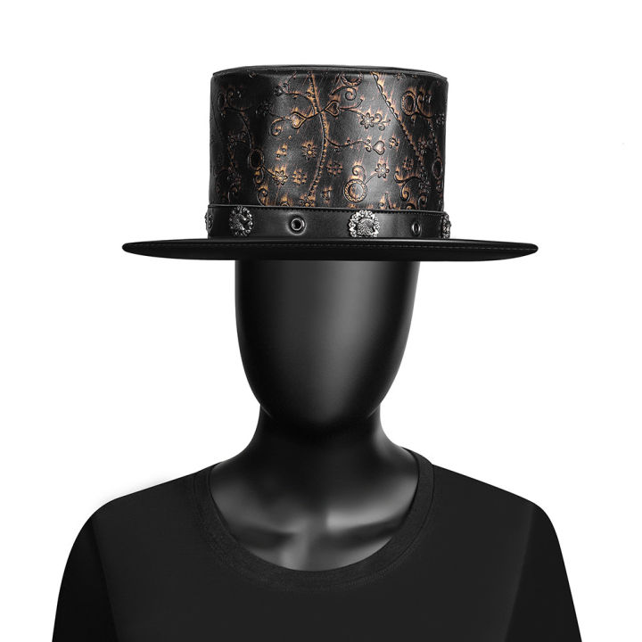 steampunk-halloween-european-and-american-retro-pattern-plague-doctor-neutral-magic-hat-gentleman-top-hat-female-gift