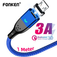 Fonken Micro USBสายแม่เหล็ก 3Aโทรศัพท์Androidสายแม่เหล็กด่วนชาร์จUSBสายชาร์จมือถือลวดชาร์จอย่างรวดเร็ว