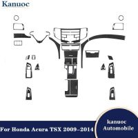 สติกเกอร์คาร์บอนไฟเบอร์สีดำชิ้นส่วนต่างๆสำหรับ Honda Acura TSX 2009 2010 2011 2012 2013 2014อุปกรณ์ตกแต่งภายในรถยนต์