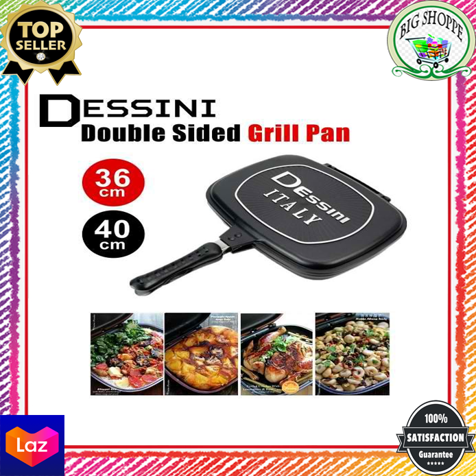 (TBS) ITALY MADE DESSINI DOUBLE SIDED GRILL PAN/FRYING PAN NONSTICK