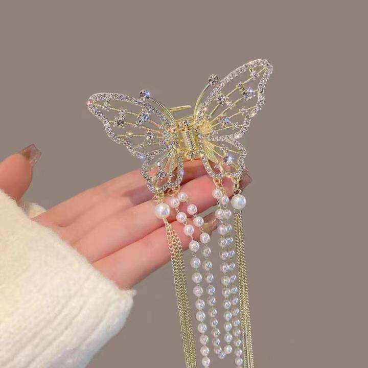 pearl-rhinestone-headwear-shark-clip-headwear-hollow-pearl-headwear-butterfly-tassel-headwear-super-fairy-headwear