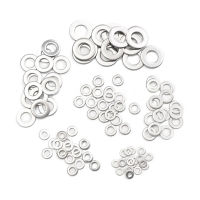 105pcs 304 Flat Stainless Steel Washers M3 M4 M5 M6 M8 M10 for Screws Repair Kit Tool