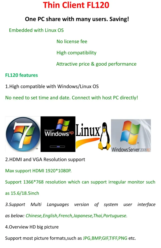 Fl120 Linux Thin Client Mini Pc With Rdp7 All Winner A20 1g Hdmi