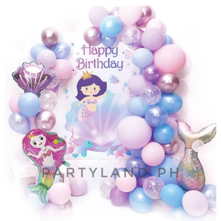 【New】 Mermaid Theme Birthday Party DIY Balloon Decoration Background