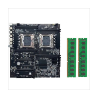 X99 Dual-Socket Motherboard LGA2011-3 Dual CPU Support RECC DDR4 Memory Computer Motherboard+2XDDR4 4GB 2666Mhz RAM