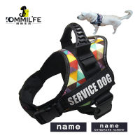 KOMMILIFE Nylon K9 Personalized Dog harness Reflective Adjustable Harness for Small Medium Large Dogs No Pull Dog Harness