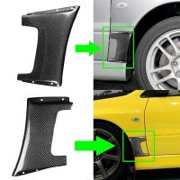 2Pcs คาร์บอนไฟเบอร์รถด้านหน้า Fender ด้านข้างฝาครอบ Auto Tuning อุปกรณ์เสริมสำหรับ Mitsubishi EVO 7 8 9 Lancer ตกแต่ง Parts