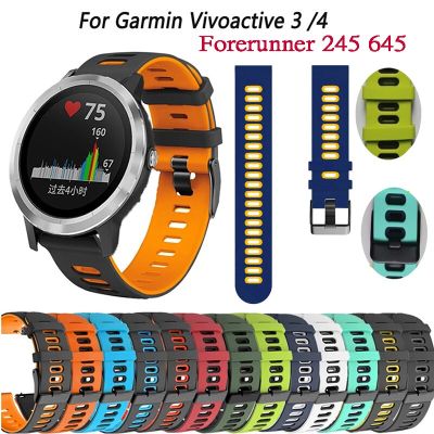 20 22มม. นาฬิกาสายสำหรับการ์มิน Venu Vivoactive 3สายรัดข้อมือซิลิโคนสายสำหรับการ์มิน Garmin Vivoactive 4 Forerunner 245 645 Watchband CarterFa