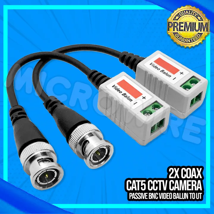 2X Coax CAT5 CCTV Camera Passive BNC Video Balun to UTP Lazada PH