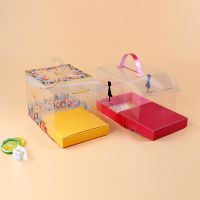 StoBag 10pcs Plastic Full Transparent Portable 246 Inch Cake Packaging Box Mousse Cheese Small Point Box Birthday Baby Show