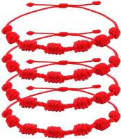 4pcs/set Handmade 7 Knots Red String Bracelet For Protection Lucky Amulet And Friendship Braid Rope Wristband Jewelry Wholesale Charms and Charm Brace