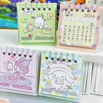 2023-2024 Cute Desk Calendar Mini Panda Desk Calendar Student Desktop  Ornaments Agenda Office Supplies