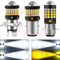 ไฟ LED รถจักรยานยนต์360 ° หลอดไฟหน้า H4 H6 BA20D 60SMD 3030 &amp; 3570 CSP โปรเจคเตอร์เลนส์ลำแสงสูง/ต่ำไฟหน้ารถจักรยานยนต์ ° สีขาว12V สีเหลือง