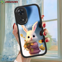 เคสมือถือ Jinsouwe เคส Reno8t สำหรับ OPPO Reno8 T Reno 8 T 4G สำหรับเด็กผู้หญิงลายกระต่ายการ์ตูนปกหนังป้องกันเต็มรูปแบบ