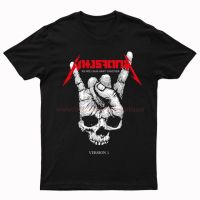 H เสื้อยืด ผนงรจตกม กะโหลก METALLICA (parody) cotton crew neck T-shirt