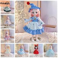 AMEAH กับเสื้อผ้าตุ๊กตา BJD แต่งตัว3D ตาจำลองสกรูแบบ Eye Hinge ของเล่นแบบทำมือถอดได้สีสันตุ๊กตาข้อต่อตุ๊กตาของขวัญสำหรับเด็กผู้หญิง