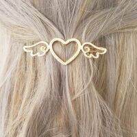 ฉบับภาษาเกาหลีเครื่องประดับ Hollow Love Wing Hairpin Retro Wing โลหะด้านคำสายคาดหัวลายกุหลาบ