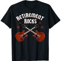 Retired Rocks กีตาร์ไฟฟ้าเครื่องดนตรีสตริง O-Neck Cotton T เสื้อผู้ชายลำลองแขนสั้น Tees Tops Harajuku คุณภาพสูง