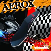 AEROX เบาะปาด AKS made in thailand เบาะมอเตอร์ไซค์ ผลิตจากผ้าเรดเดอร์ หนังด้าน ด้ายแดง